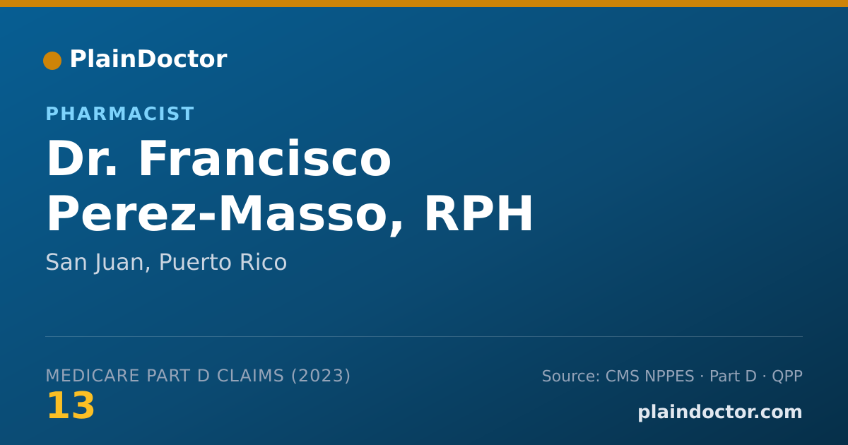 Shareable card for Francisco Perez-Masso, RPH - Pharmacist, San Juan, PR