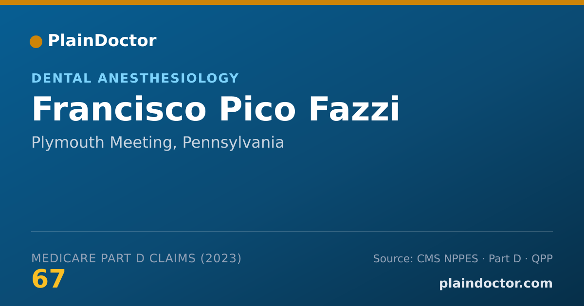Shareable card for Francisco Pico Fazzi - Dental Anesthesiology, Plymouth Meeting, PA