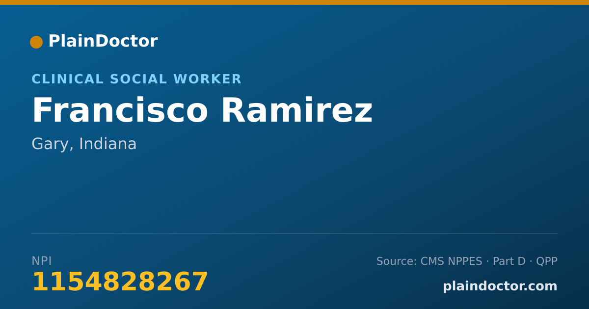 Shareable card for Francisco Ramirez - Clinical Social Worker, Gary, IN