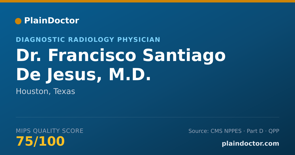 Shareable card for Francisco Santiago De Jesus, M.D. - Diagnostic Radiology Physician, Houston, TX