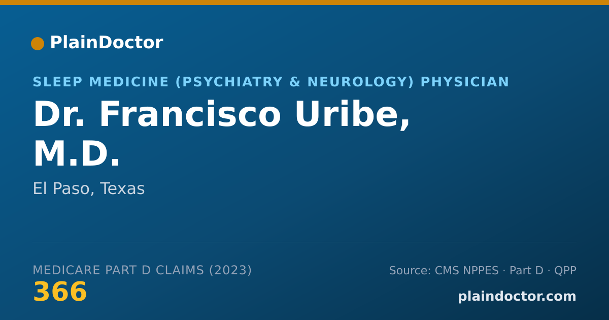 Shareable card for Francisco Uribe, M.D. - Sleep Medicine (Psychiatry & Neurology) Physician, El Paso, TX