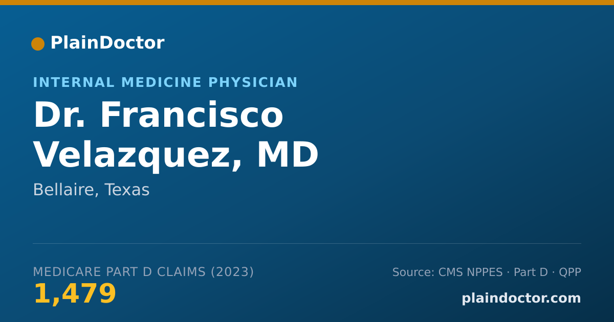 Shareable card for Francisco Velazquez, MD - Internal Medicine Physician, Bellaire, TX
