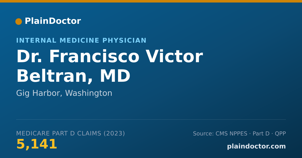 Shareable card for Francisco Victor Beltran, MD - Internal Medicine Physician, Gig Harbor, WA