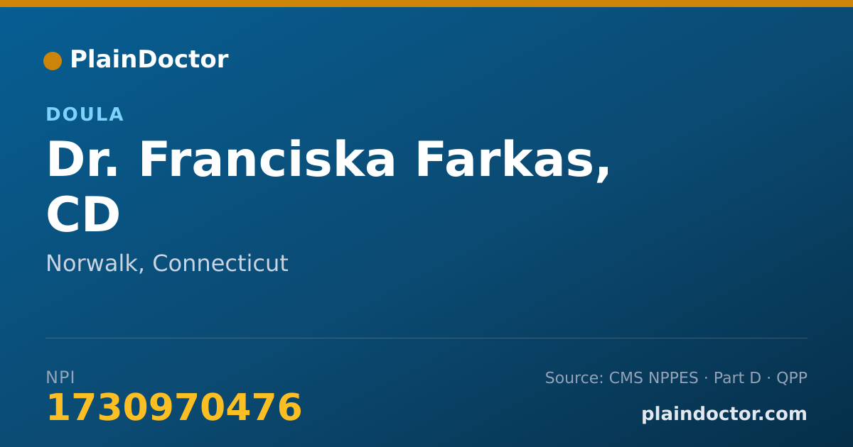 Shareable card for Franciska Farkas, CD - Doula, Norwalk, CT