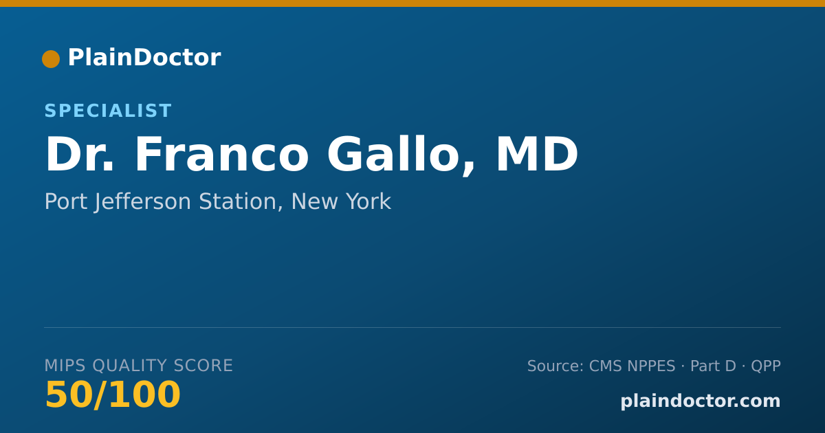 Shareable card for Franco Gallo, MD - Specialist, Port Jefferson Station, NY