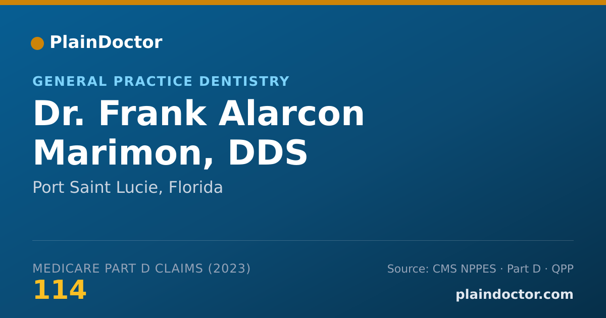 Shareable card for Frank Alarcon Marimon, DDS - General Practice Dentistry, Port Saint Lucie, FL