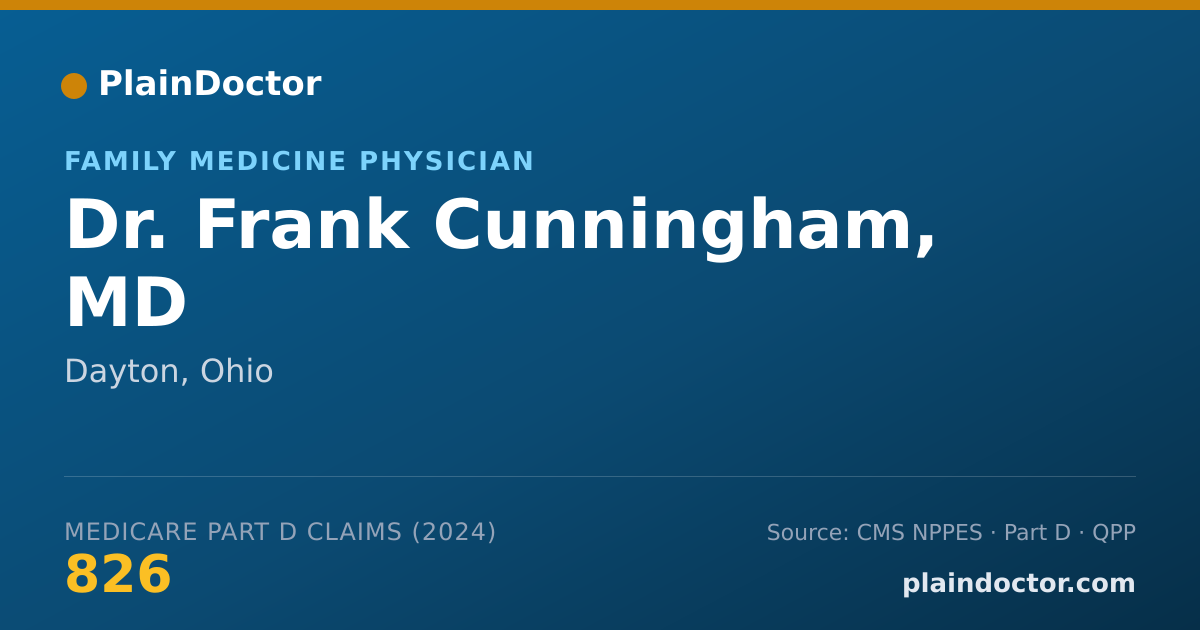Shareable card for Frank Cunningham, MD - Family Medicine Physician, Dayton, OH