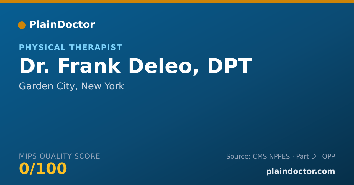 Shareable card for Frank Deleo, DPT - Physical Therapist, Garden City, NY
