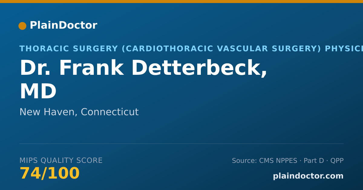 Shareable card for Frank Detterbeck, MD - Thoracic Surgery (Cardiothoracic Vascular Surgery) Physician, New Haven, CT