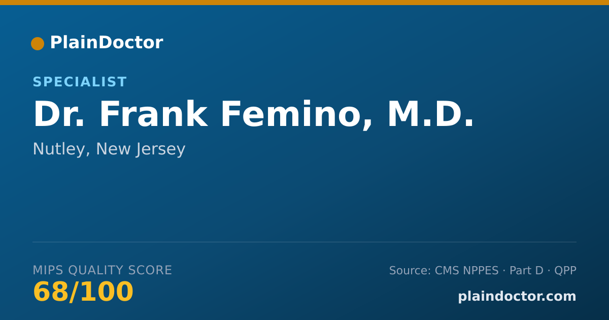 Shareable card for Frank Femino, M.D. - Specialist, Nutley, NJ
