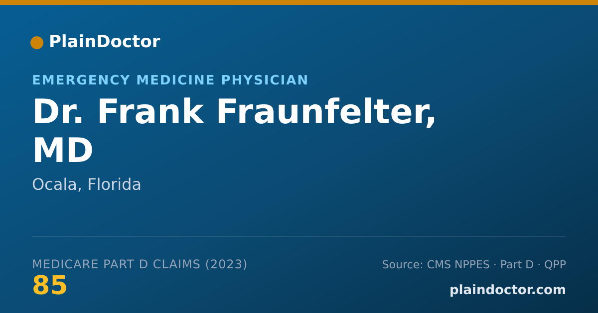 Shareable card for Frank Fraunfelter, MD - Emergency Medicine Physician, Ocala, FL