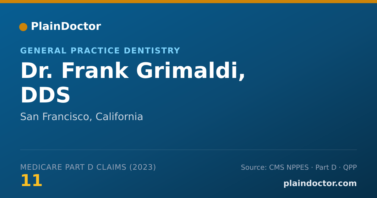 Shareable card for Frank Grimaldi, DDS - General Practice Dentistry, San Francisco, CA