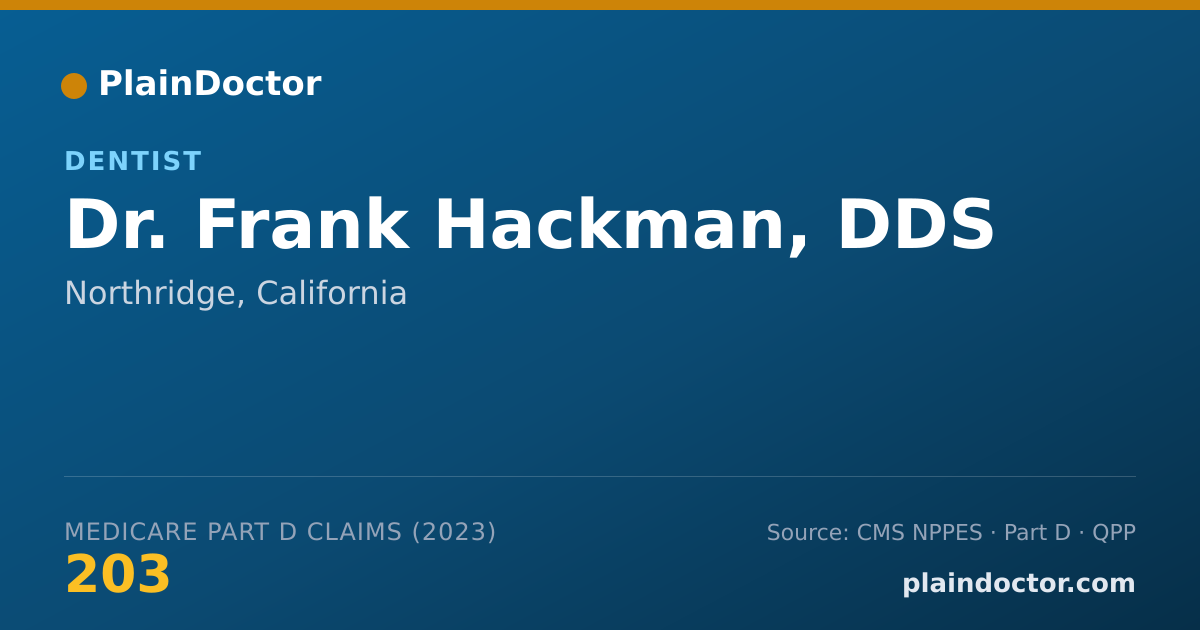 Shareable card for Frank Hackman, DDS - Dentist, Northridge, CA