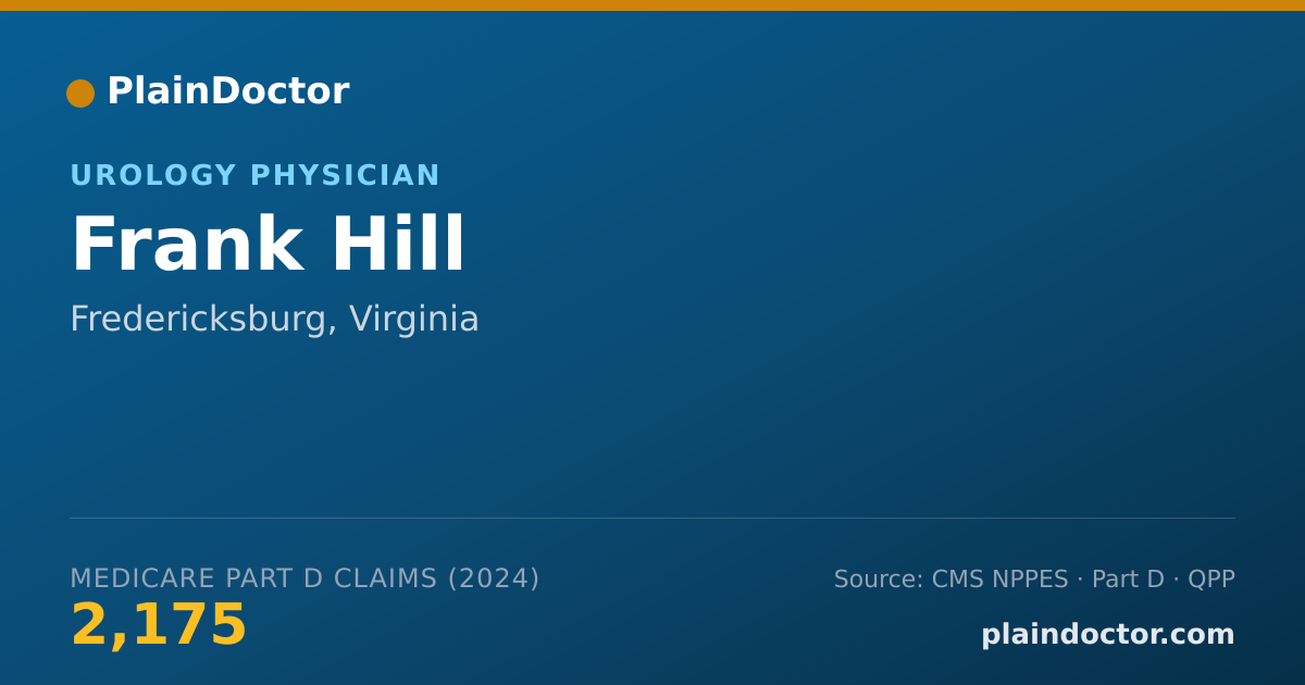 Shareable card for Frank Hill - Urology Physician, Fredericksburg, VA