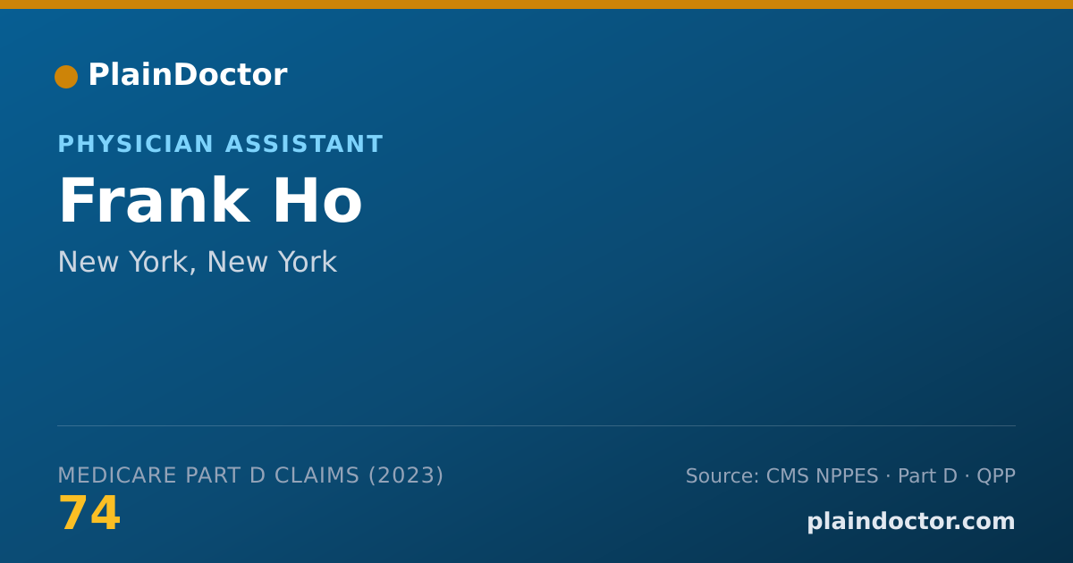 Shareable card for Frank Ho - Physician Assistant, New York, NY