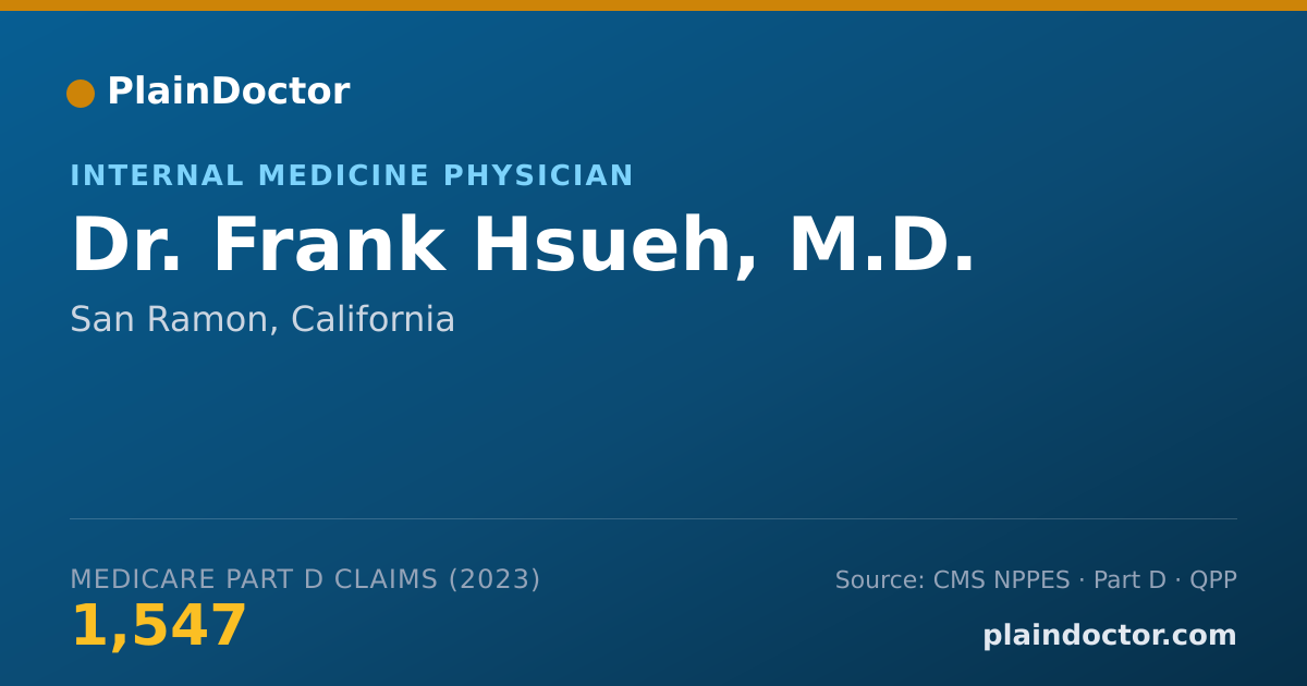 Shareable card for Frank Hsueh, M.D. - Internal Medicine Physician, San Ramon, CA