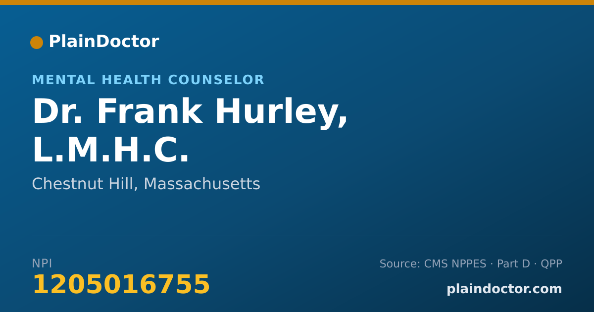 Shareable card for Frank Hurley, L.M.H.C. - Mental Health Counselor, Chestnut Hill, MA
