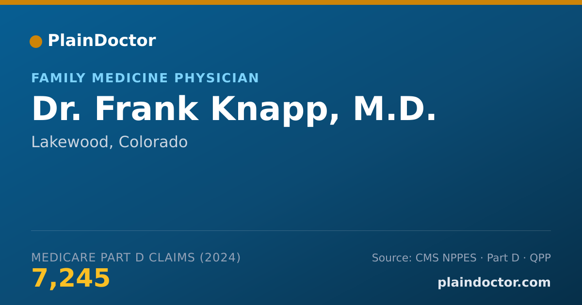 Shareable card for Frank Knapp, M.D. - Family Medicine Physician, Lakewood, CO