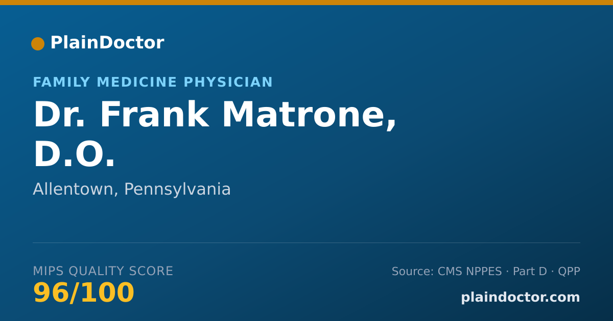 Shareable card for Frank Matrone, D.O. - Family Medicine Physician, Allentown, PA