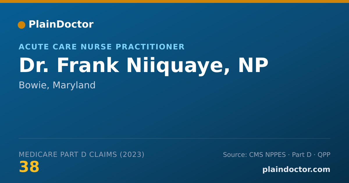 Shareable card for Frank Niiquaye, NP - Acute Care Nurse Practitioner, Bowie, MD