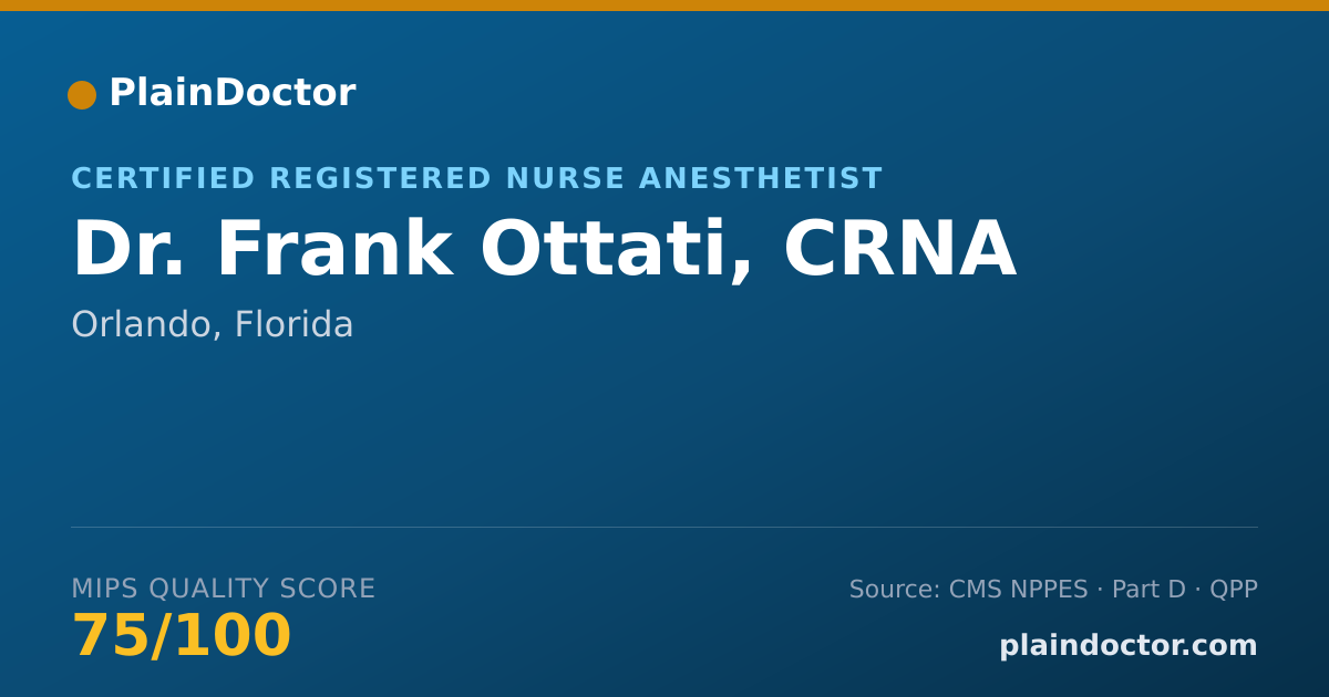 Shareable card for Frank Ottati, CRNA - Certified Registered Nurse Anesthetist, Orlando, FL