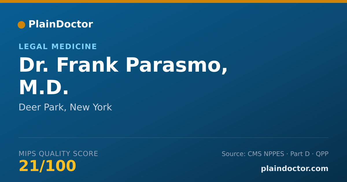 Shareable card for Frank Parasmo, M.D. - Legal Medicine, Deer Park, NY