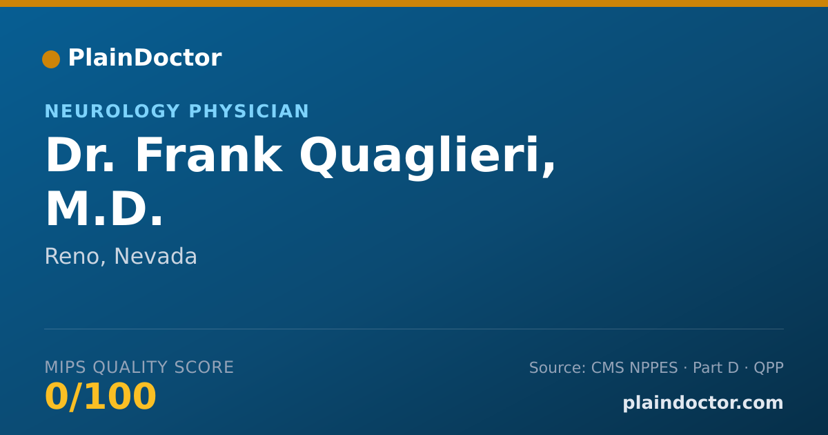 Shareable card for Frank Quaglieri, M.D. - Neurology Physician, Reno, NV