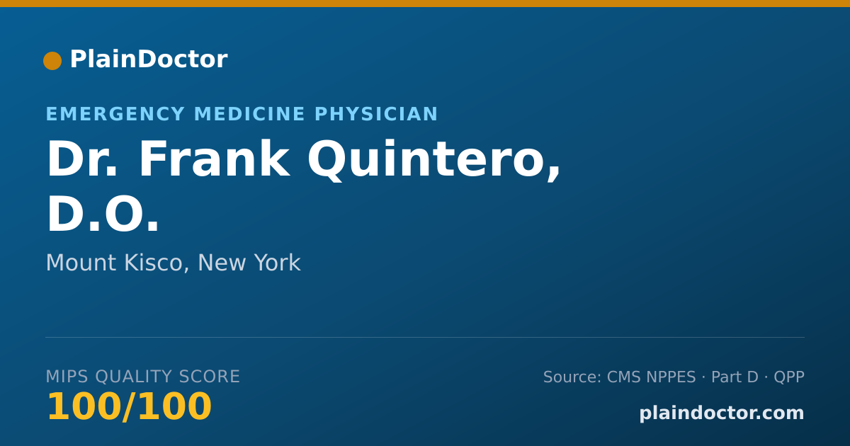 Shareable card for Frank Quintero, D.O. - Emergency Medicine Physician, Mount Kisco, NY