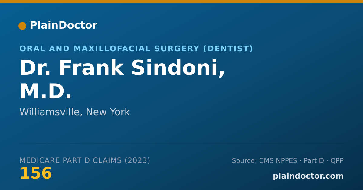 Shareable card for Frank Sindoni, M.D. - Oral and Maxillofacial Surgery (Dentist), Williamsville, NY