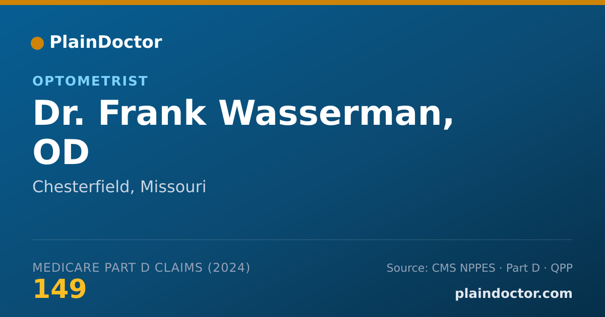 Shareable card for Frank Wasserman, OD - Optometrist, Chesterfield, MO