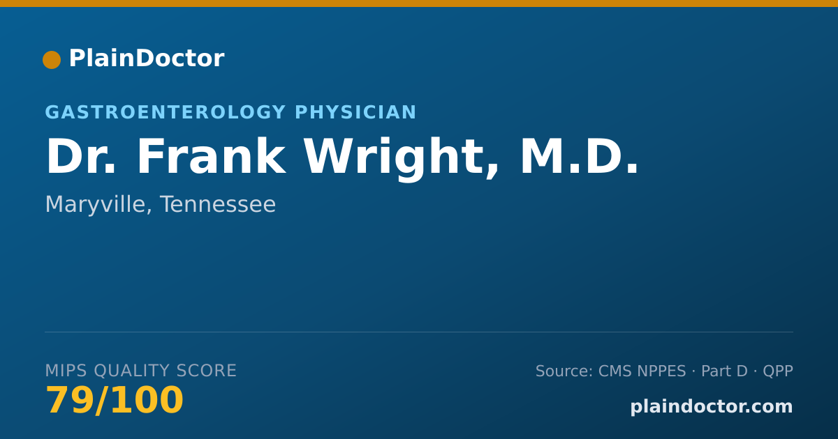 Shareable card for Frank Wright, M.D. - Gastroenterology Physician, Maryville, TN