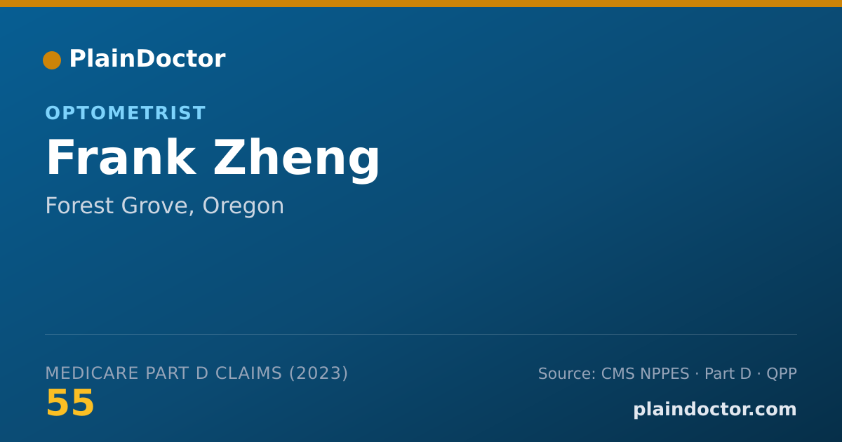 Shareable card for Frank Zheng - Optometrist, Forest Grove, OR
