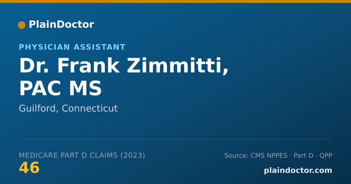 Shareable card for Frank Zimmitti, PAC MS - Physician Assistant, Guilford, CT