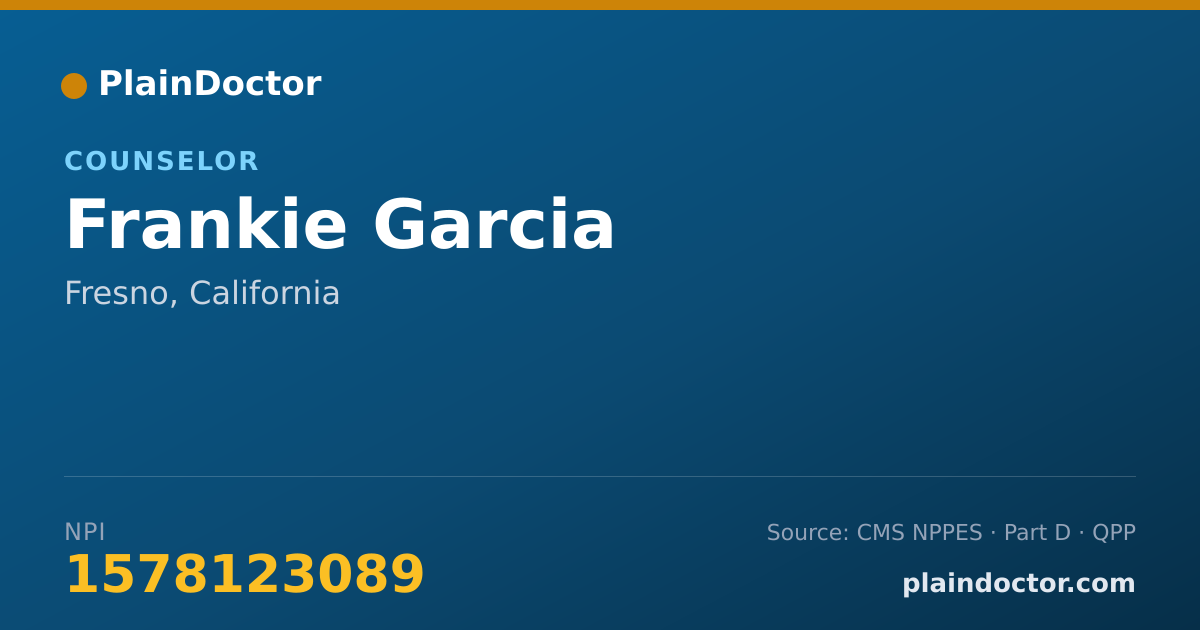 Shareable card for Frankie Garcia - Counselor, Fresno, CA