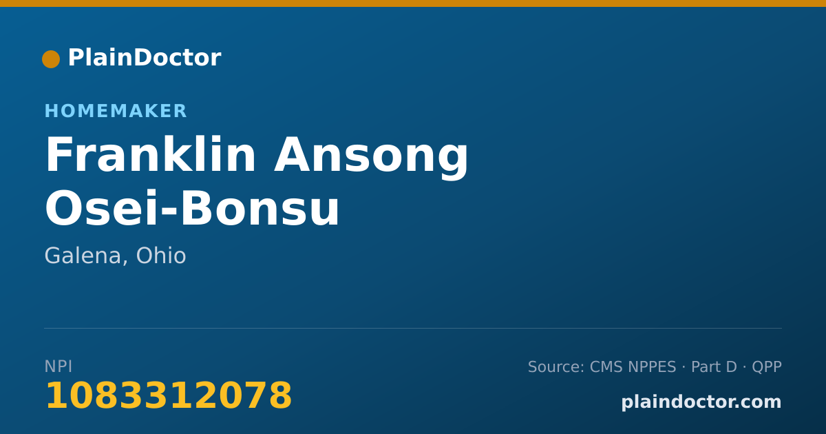 Shareable card for Franklin Ansong Osei-Bonsu - Homemaker, Galena, OH