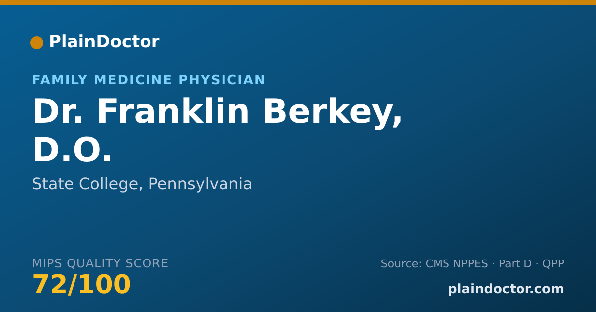 Shareable card for Franklin Berkey, D.O. - Family Medicine Physician, State College, PA