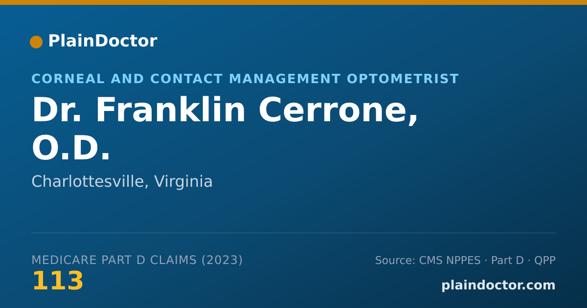 Shareable card for Franklin Cerrone, O.D. - Corneal and Contact Management Optometrist, Charlottesville, VA