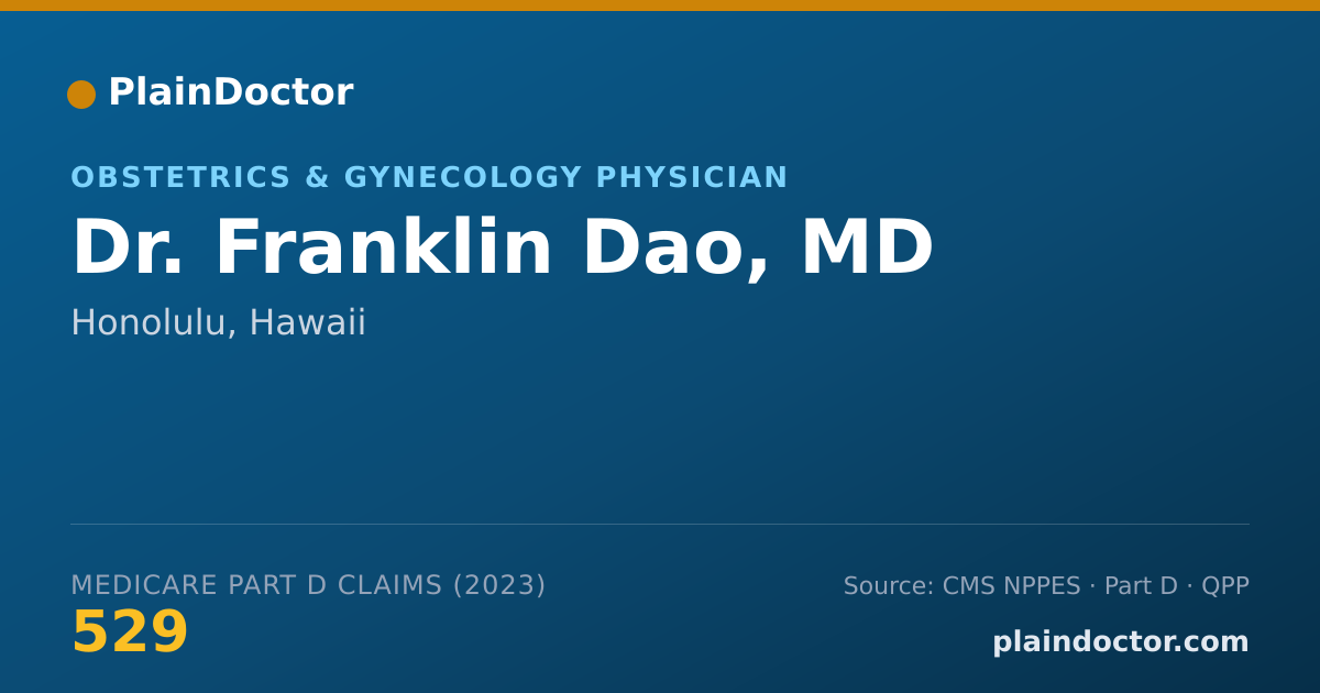Shareable card for Franklin Dao, MD - Obstetrics & Gynecology Physician, Honolulu, HI