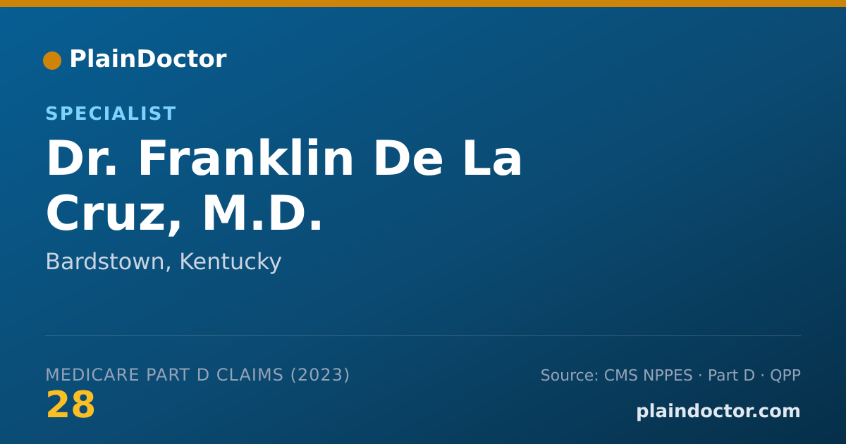 Shareable card for Franklin De La Cruz, M.D. - Specialist, Bardstown, KY