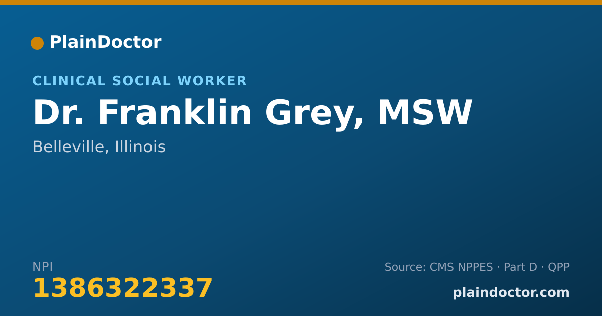 Shareable card for Franklin Grey, MSW - Clinical Social Worker, Belleville, IL
