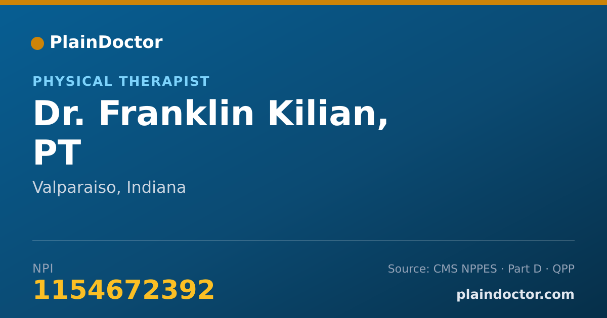 Shareable card for Franklin Kilian, PT - Physical Therapist, Valparaiso, IN