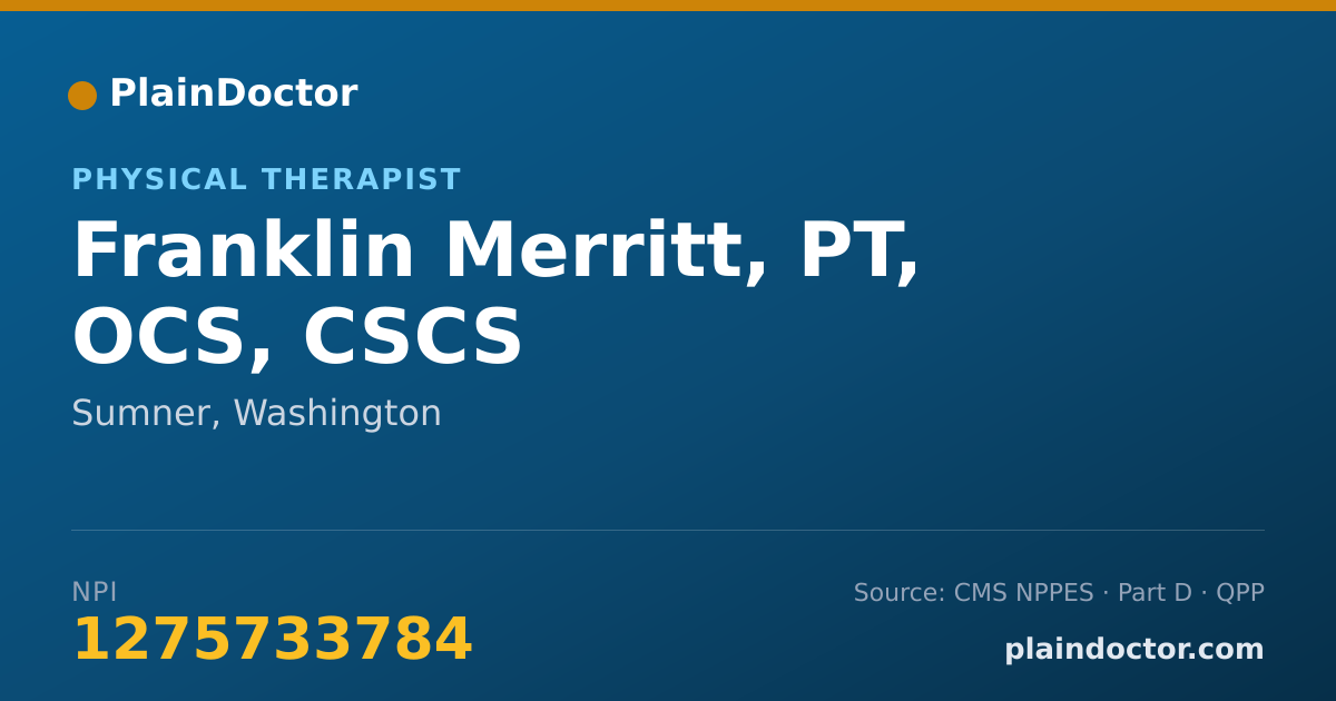 Shareable card for Franklin Merritt, PT, OCS, CSCS - Physical Therapist, Sumner, WA