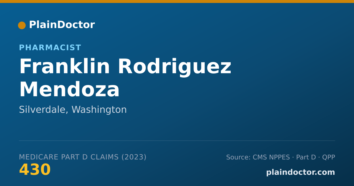 Shareable card for Franklin Rodriguez Mendoza - Pharmacist, Silverdale, WA