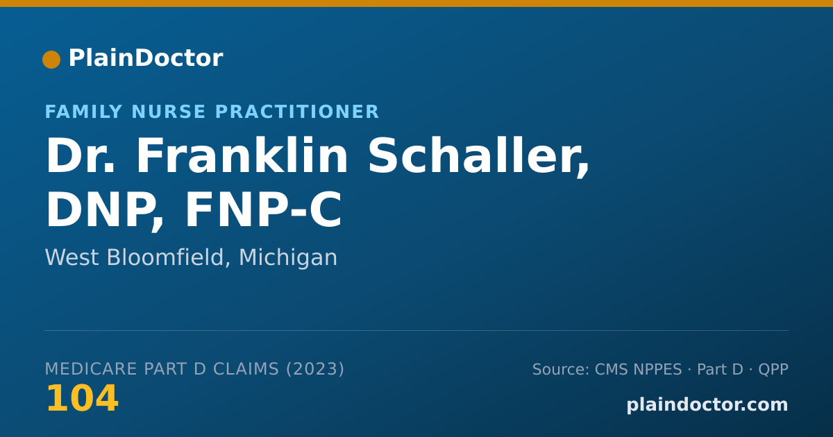Shareable card for Franklin Schaller, DNP, FNP-C - Family Nurse Practitioner, West Bloomfield, MI