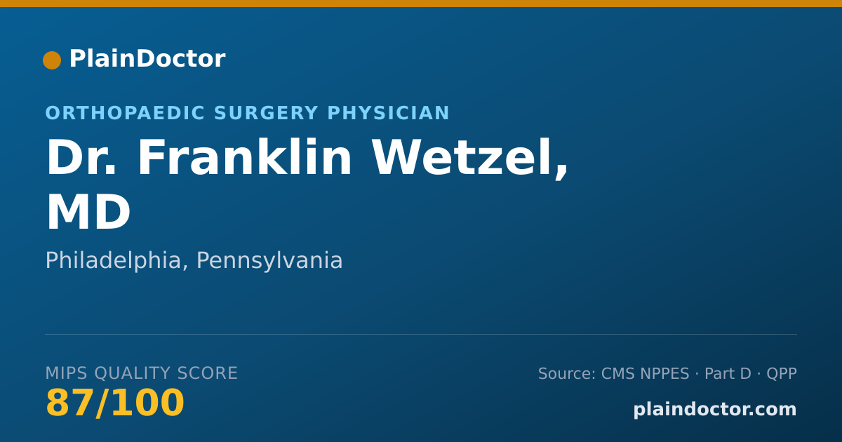 Shareable card for Franklin Wetzel, MD - Orthopaedic Surgery Physician, Philadelphia, PA