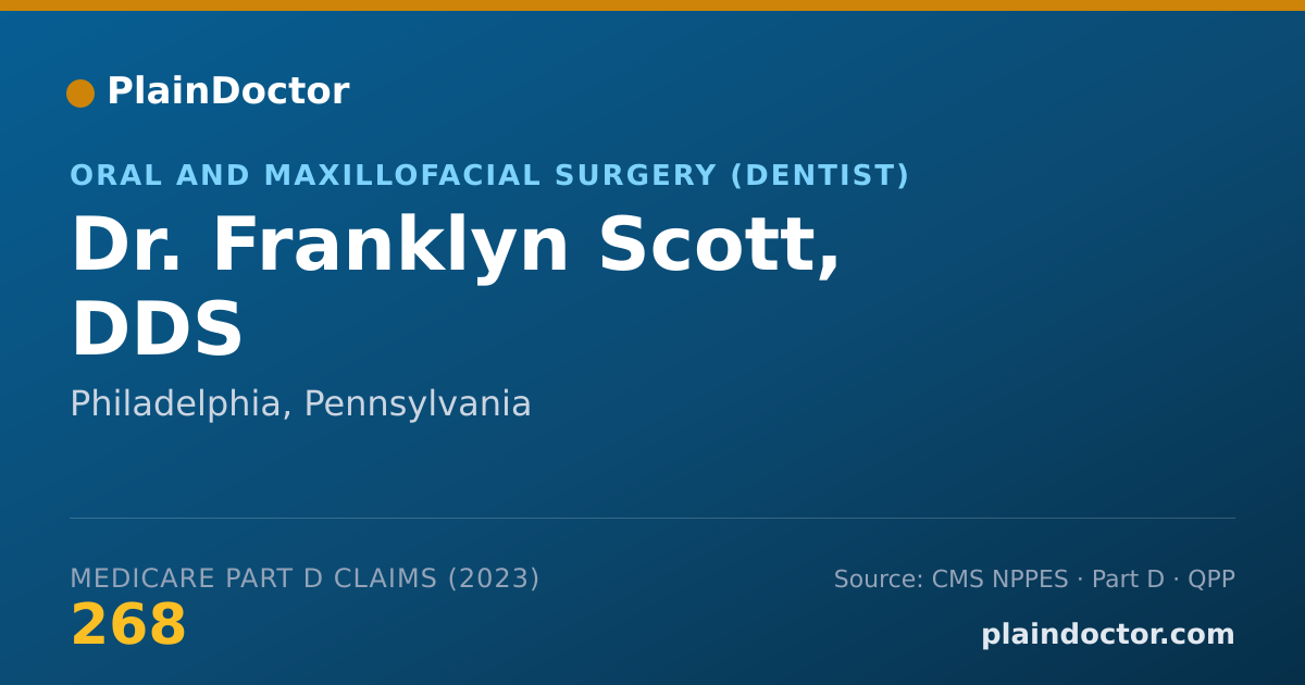 Shareable card for Franklyn Scott, DDS - Oral and Maxillofacial Surgery (Dentist), Philadelphia, PA
