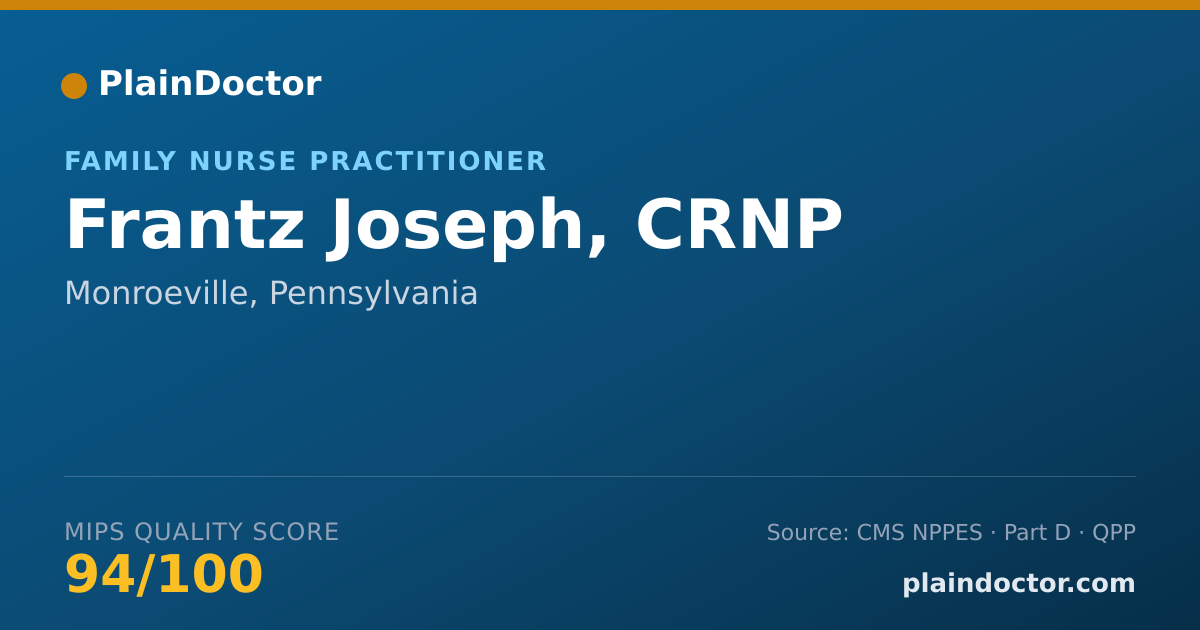 Shareable card for Frantz Joseph, CRNP - Family Nurse Practitioner, Monroeville, PA