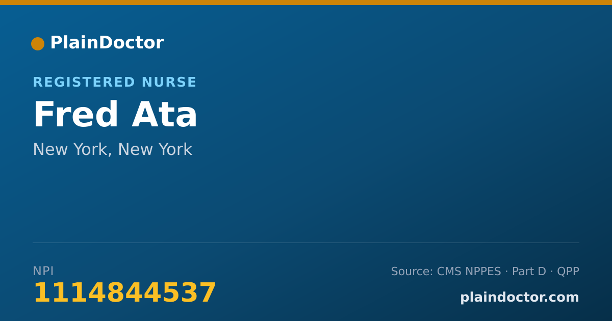 Shareable card for Fred Ata - Registered Nurse, New York, NY