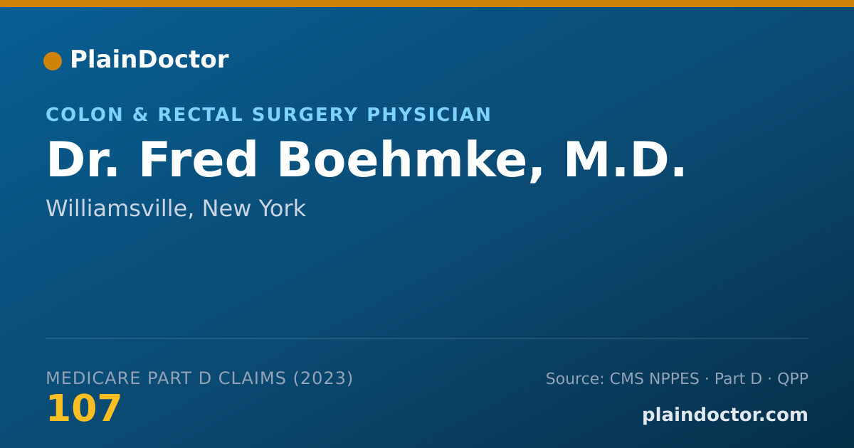 Shareable card for Fred Boehmke, M.D. - Colon & Rectal Surgery Physician, Williamsville, NY