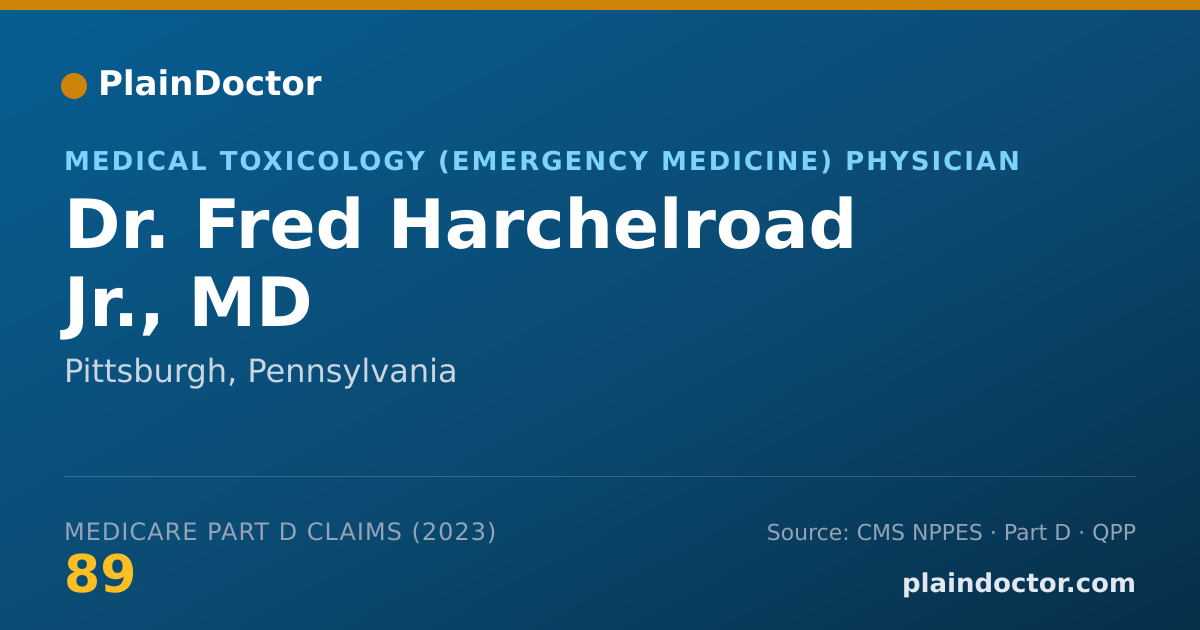 Shareable card for Fred Harchelroad Jr., MD - Medical Toxicology (Emergency Medicine) Physician, Pittsburgh, PA